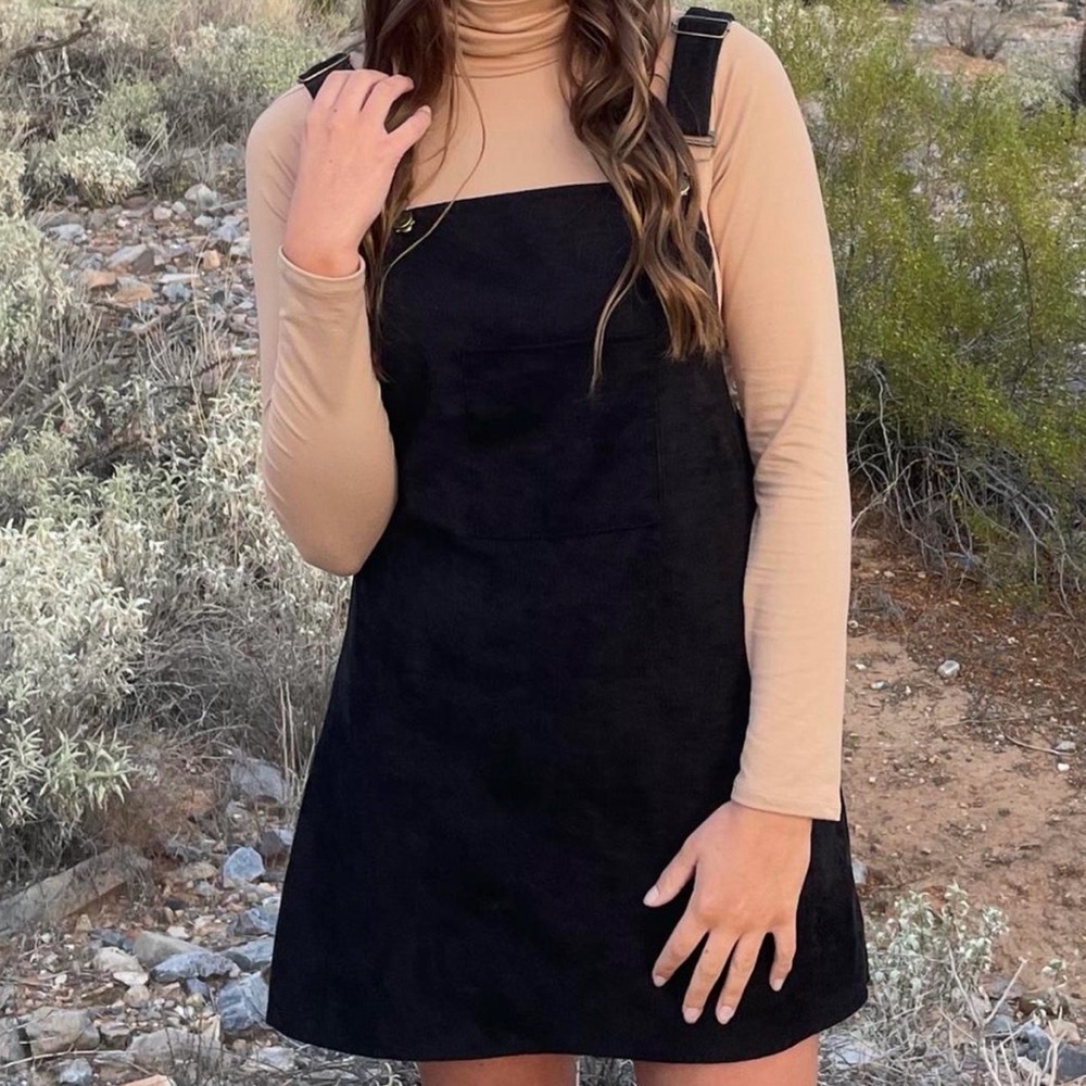 SHEIN Black Mini Overall Dress - Picture 2 of 6